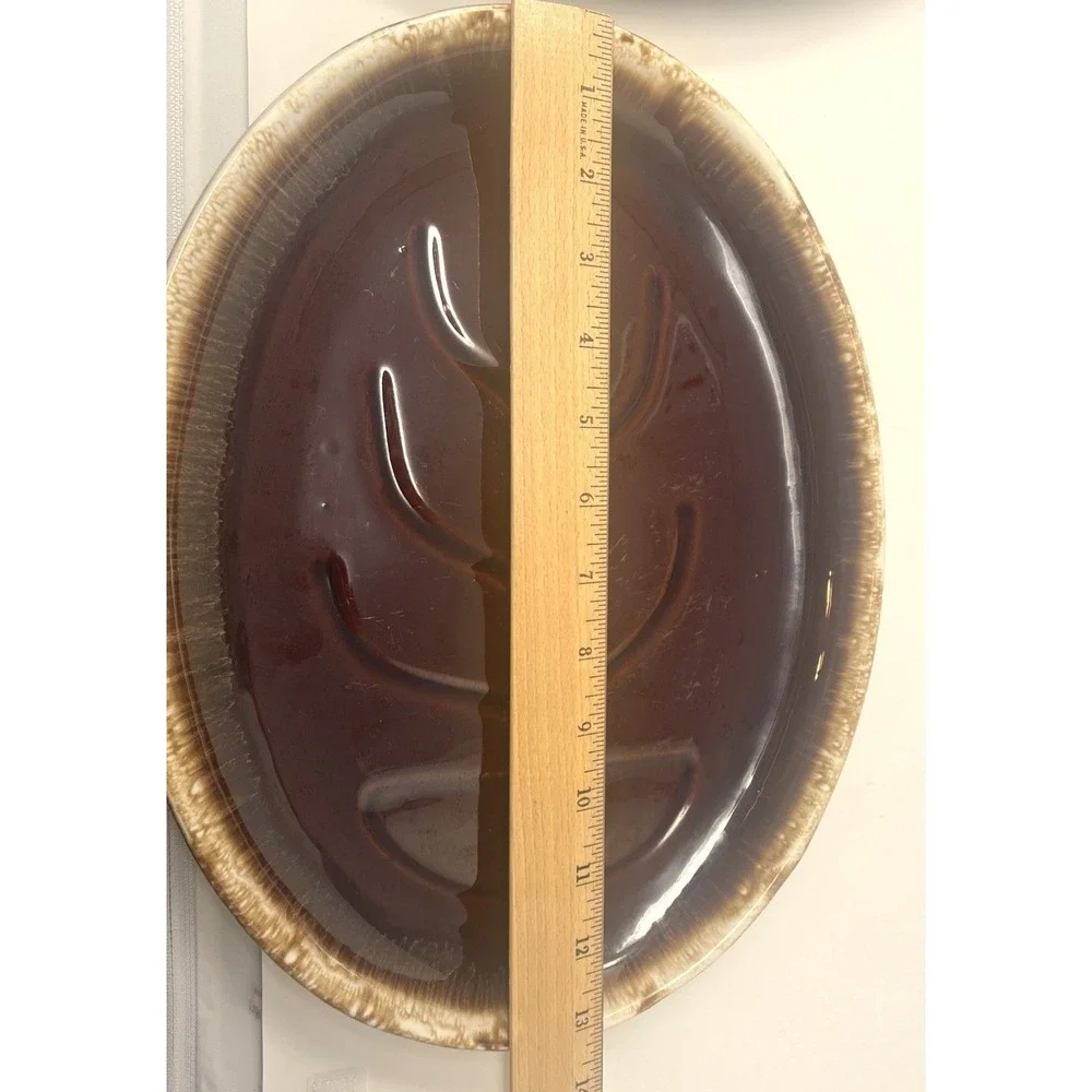 Set 3 MOUNT‎ CLEMENS ERA MCCOY POTTERY 1967 BROWN DRIP GLAZE TREE OF LIFE PLATES